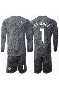 Chelsea Robert Sanchez #1 Keeper Babyklær Borte Fotballdrakt til barn 2024-25 Lange ermer (+ Korte bukser)